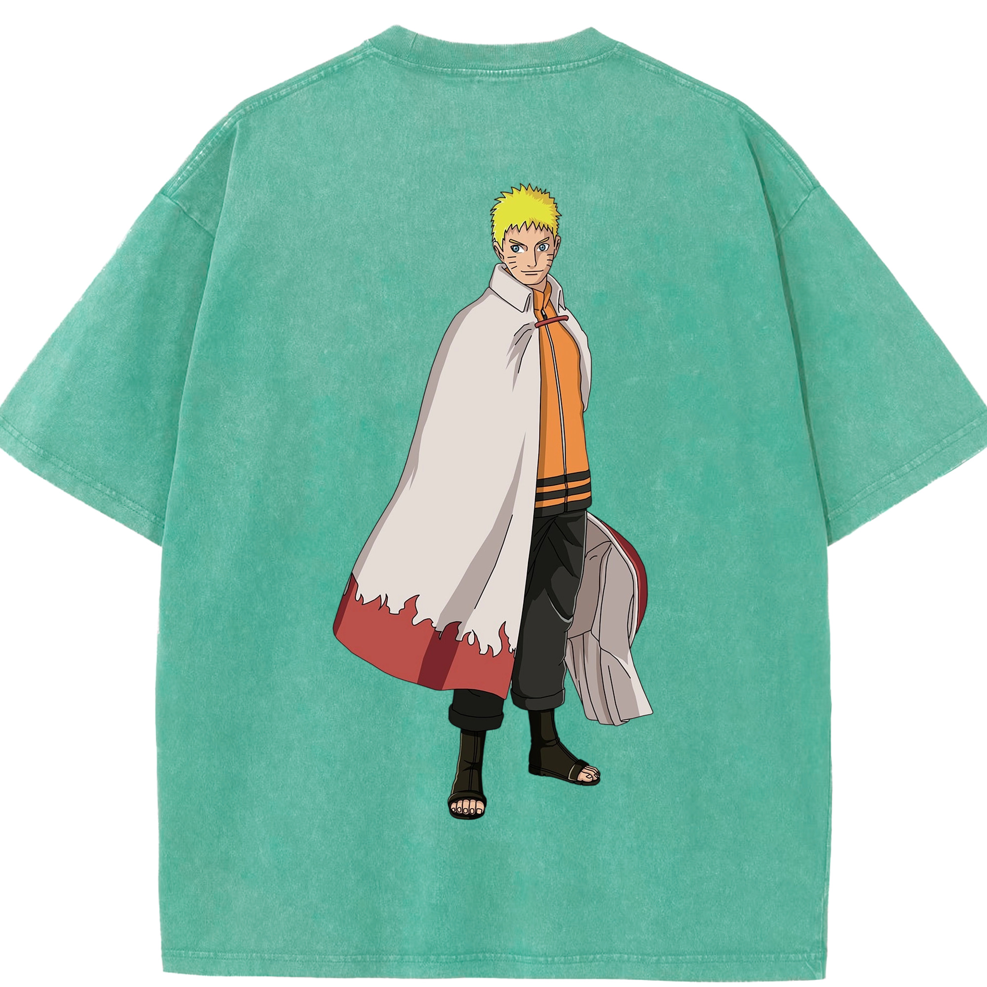 （画像用） NARUTO -ナルト- うずまき ナルト Uzumaki Naruto 綿100% ヴィンテージ風 半袖Tシャツ（背面プリント）